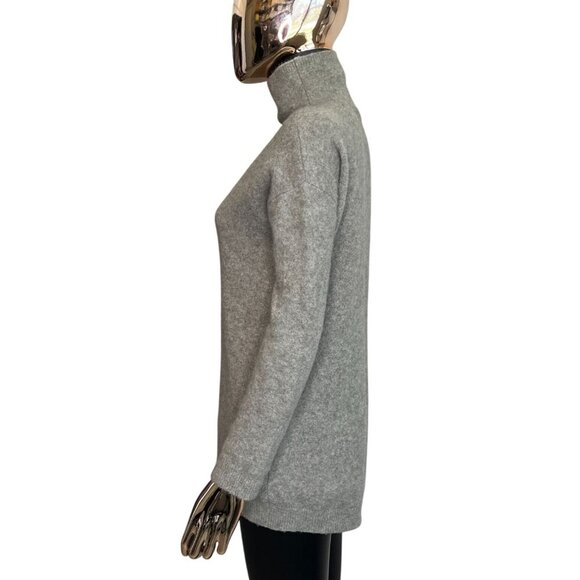 Tahari Luxe 76% Cashmere Blend Moss Green | Gray Funnel Neck Sweater Oversize XS - Picture 4 of 8